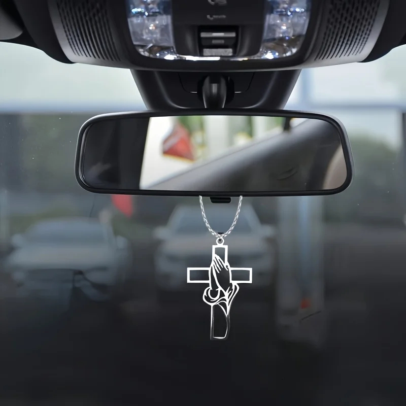 Car Accessories Mirror Hanging - Ciondolo a Croce con Mani in