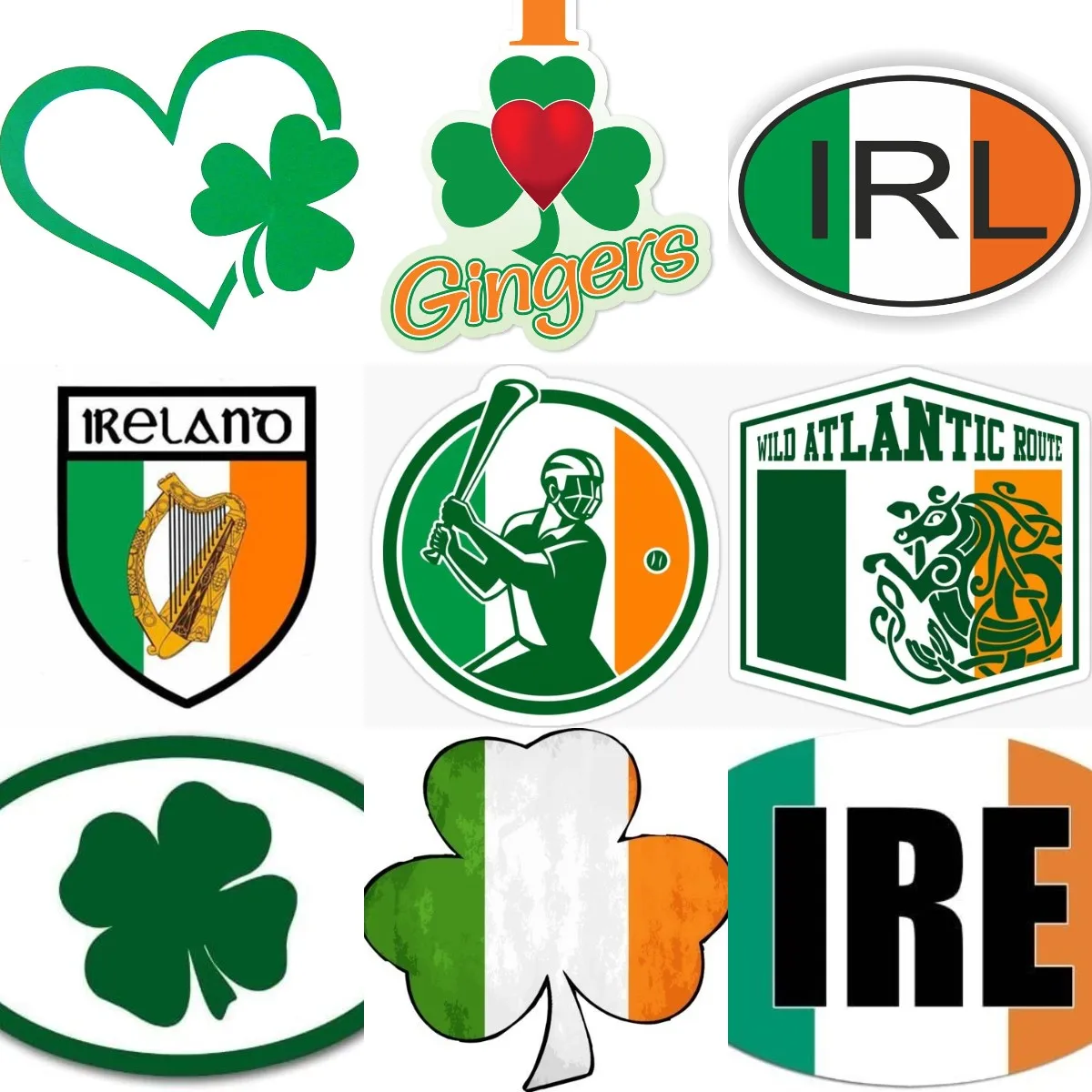 Car Accessories Ireland - Adesivo in PVC con bandiera dell'Irlanda,