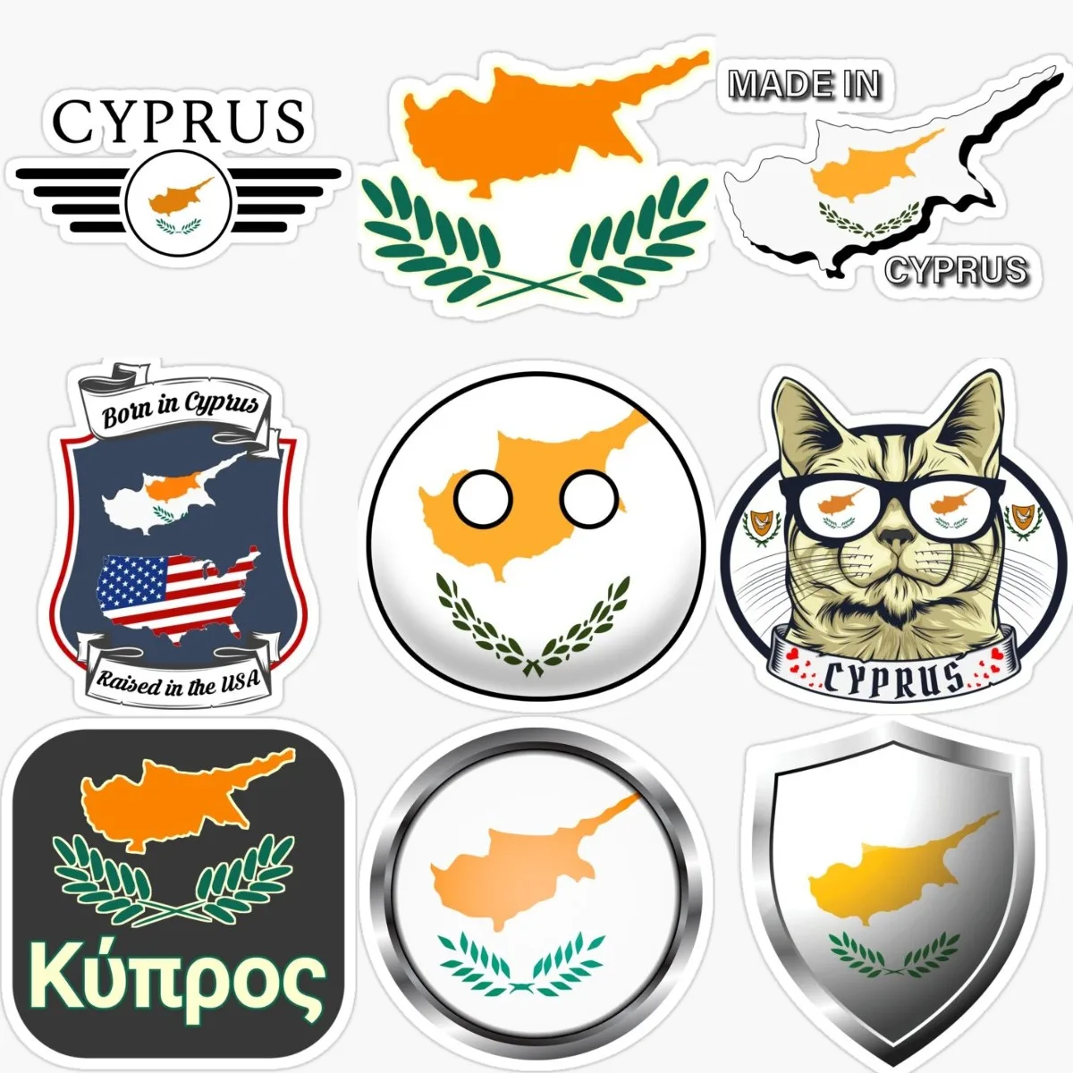 Car Accessories Cyprus - Mappa creativa della bandiera del Cipro