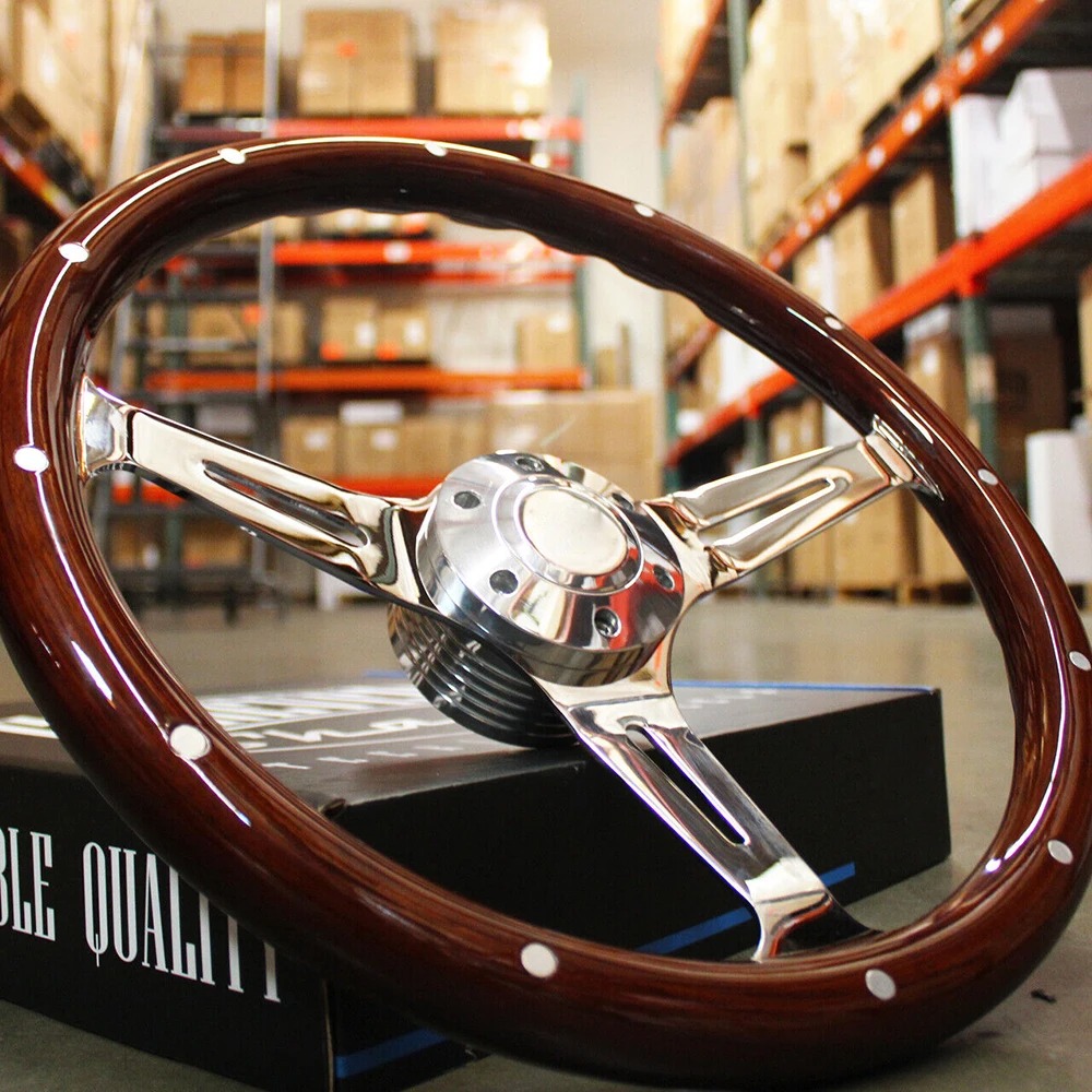 Car Accessories Racing - Volante Universale Decorativo Personalizzato in Legno