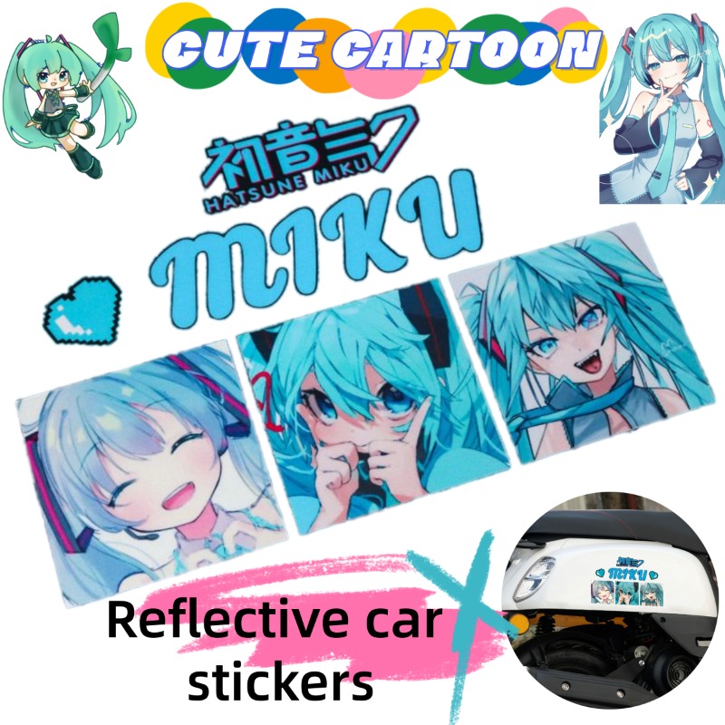 Car Accessories Rear - Nuovi Adesivi Riflettenti Creativi Hatsune Miku