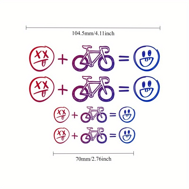 Car Accessories Gift Ideas - 4 pezzi/set adesivi per bici Happy