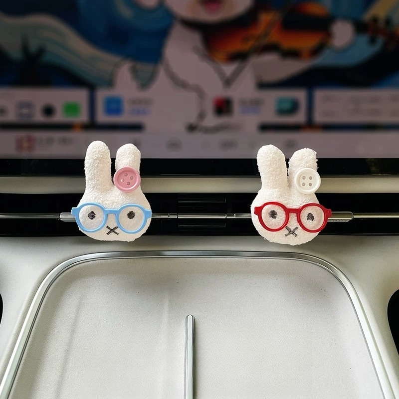 Car Air Freshener Vent - Simpatico Coniglio con Occhiali, Clip Profumatore
