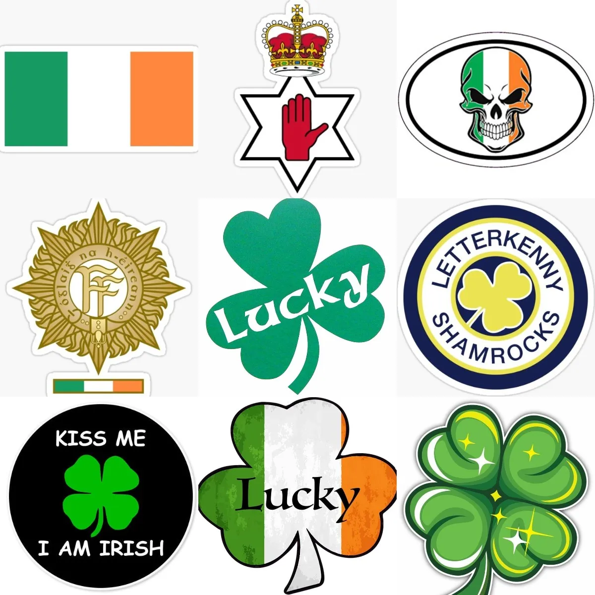 Car Accessories Ireland - Adesivo creativo con bandiera dell'Irlanda, trifoglio